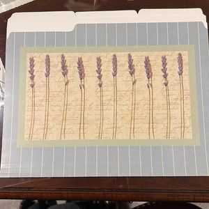 Ampad Designer File Folders “New”Lavender Stems - Packs of 10 Folders - 7 Packs
